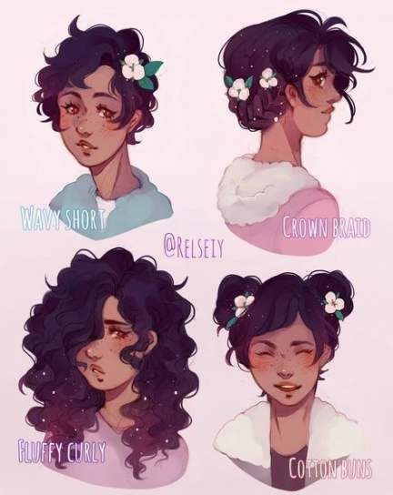 pics Fluffy Hair Reference Female pin on drawing tips
