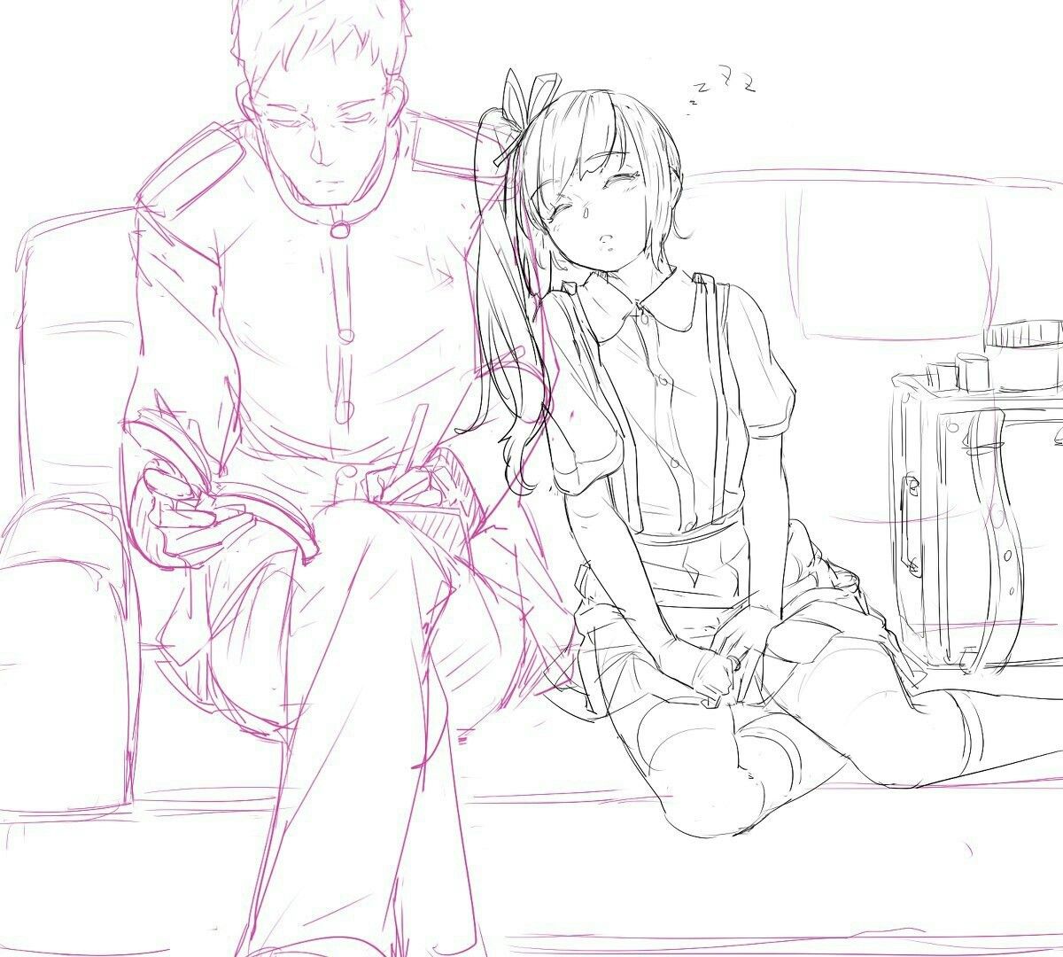 Featured image of post Sleeping Anime Couple Drawing Base